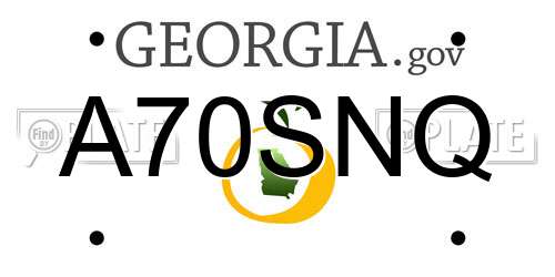 A70SNQ Georgia License Plate