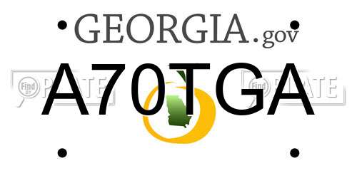 A70TGA Georgia License Plate
