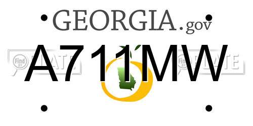 A711MW Georgia License Plate
