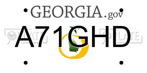 A71GHD Georgia License Plate