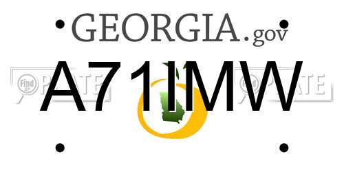A71IMW Georgia License Plate