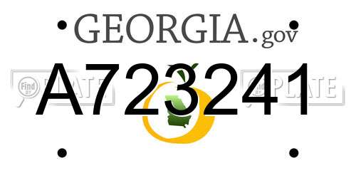 A723241 Georgia License Plate