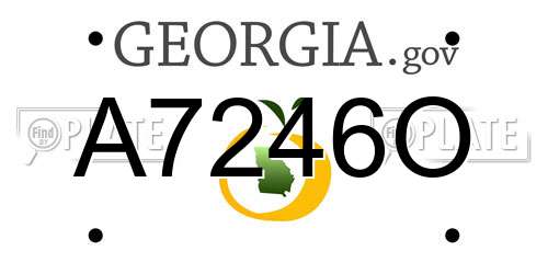 A7246O Georgia License Plate