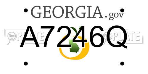 A7246Q Georgia License Plate
