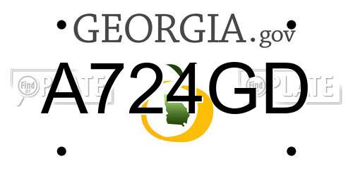 A724GD Georgia License Plate