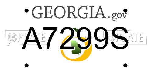 A7299S Georgia License Plate