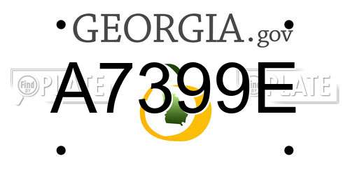 A7399E Georgia License Plate