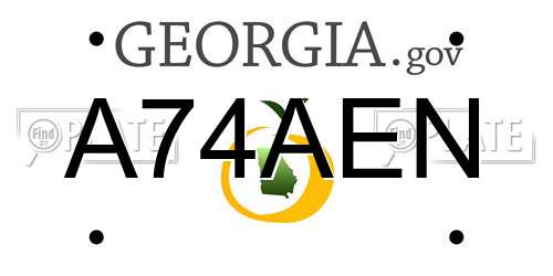 A74AEN Georgia License Plate