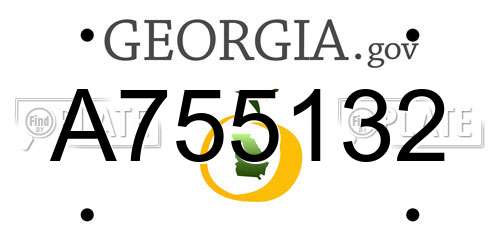 A755132 Georgia License Plate