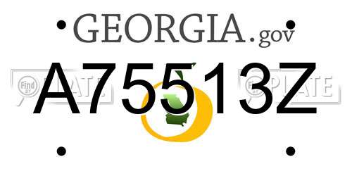 A75513Z Georgia License Plate