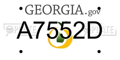 A7552D Georgia License Plate