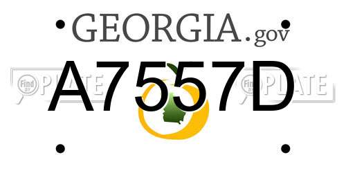 A7557D Georgia License Plate