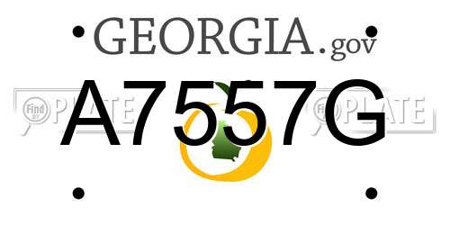 A7557G Georgia License Plate