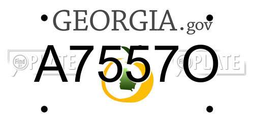 A7557O Georgia License Plate