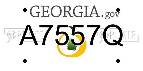 A7557Q Georgia License Plate