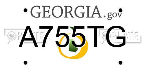A755TG Georgia License Plate
