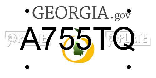 A755TQ Georgia License Plate