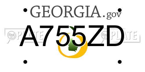A755ZD Georgia License Plate