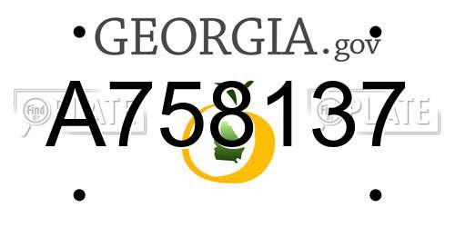 A758137 Georgia License Plate