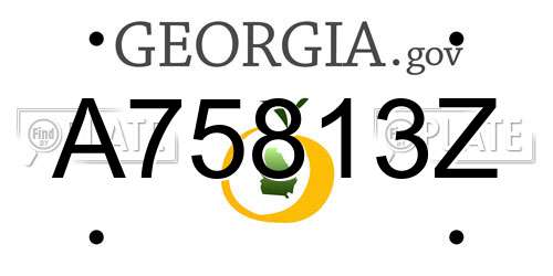 A75813Z Georgia License Plate