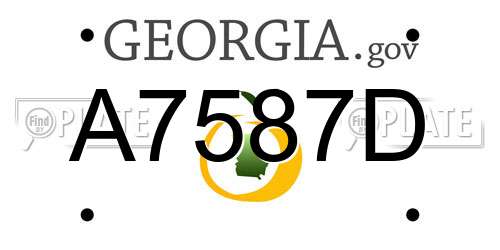 A7587D Georgia License Plate