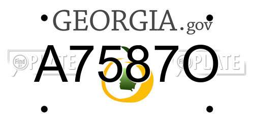 A7587O Georgia License Plate