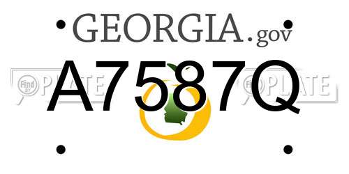 A7587Q Georgia License Plate
