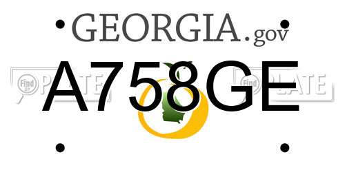 A758GE Georgia License Plate
