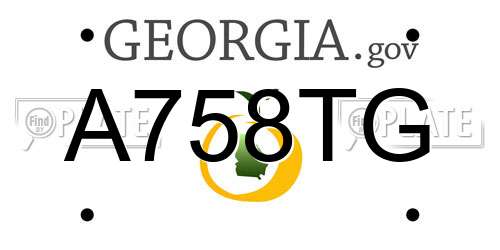 A758TG Georgia License Plate