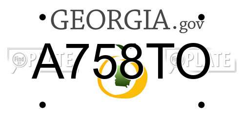 A758TO Georgia License Plate