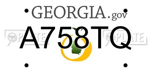 A758TQ Georgia License Plate