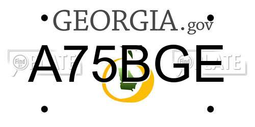 A75BGE Georgia License Plate