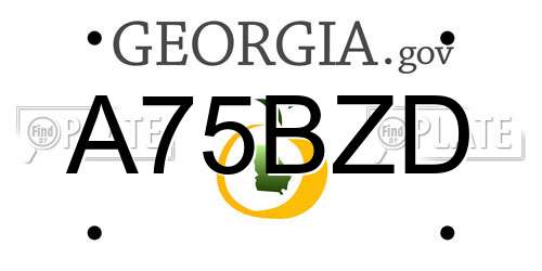 A75BZD Georgia License Plate