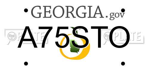 A75STO Georgia License Plate