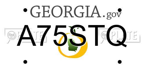A75STQ Georgia License Plate