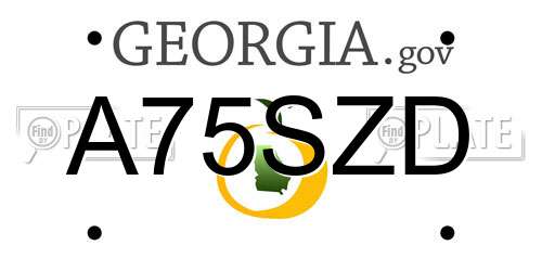 A75SZD Georgia License Plate