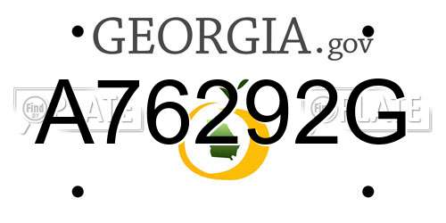 A76292G Georgia License Plate
