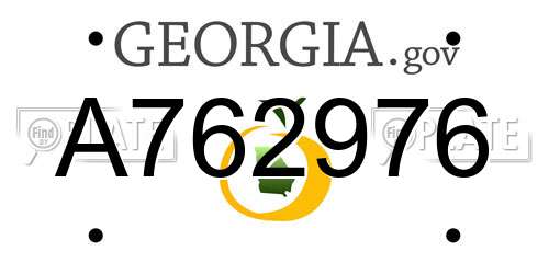 A762976 Georgia License Plate