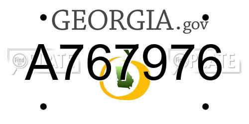 A767976 Georgia License Plate