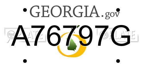 A76797G Georgia License Plate