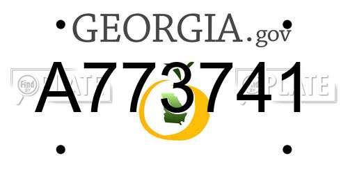 A773741 Georgia License Plate