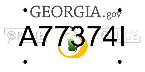 A77374I Georgia License Plate