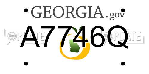 A7746Q Georgia License Plate