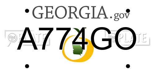 A774GO Georgia License Plate