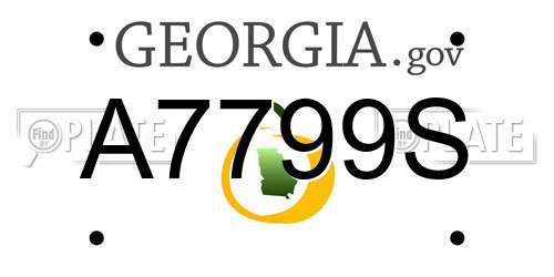 A7799S Georgia License Plate