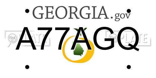 A77AGQ Georgia License Plate