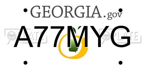 A77MYG Georgia License Plate