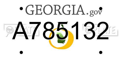 A785132 Georgia License Plate