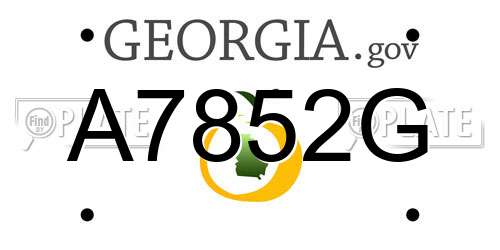 A7852G Georgia License Plate