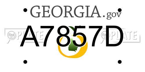A7857D Georgia License Plate